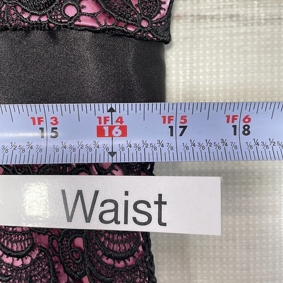 JS Collections Dress Cocktail Party Pink Black Lace Bow Size 12 - Picture 11 of 12